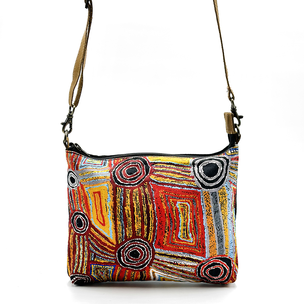 Cross Body Bag- Leather Trimmed 24.8x20cm-MAB665