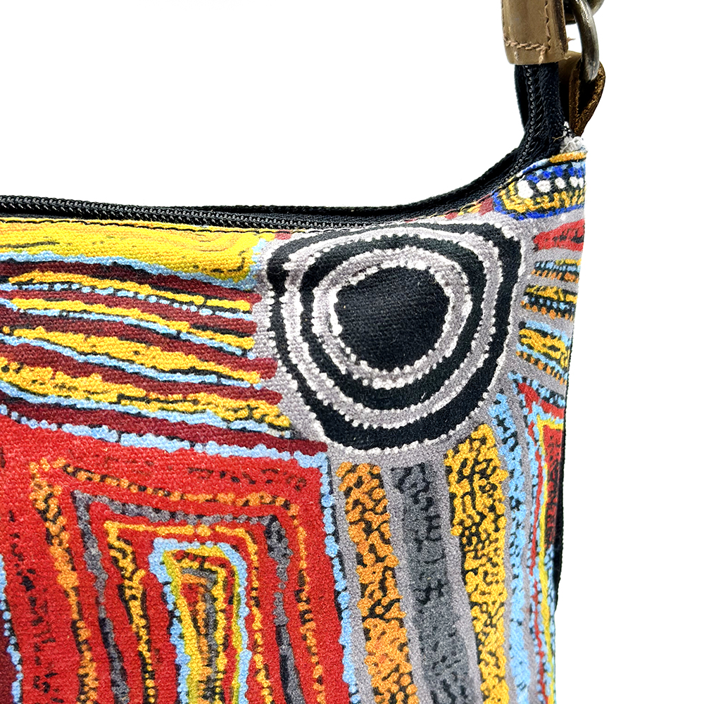 Cross Body Bag- Leather Trimmed 24.8x20cm-MAB665