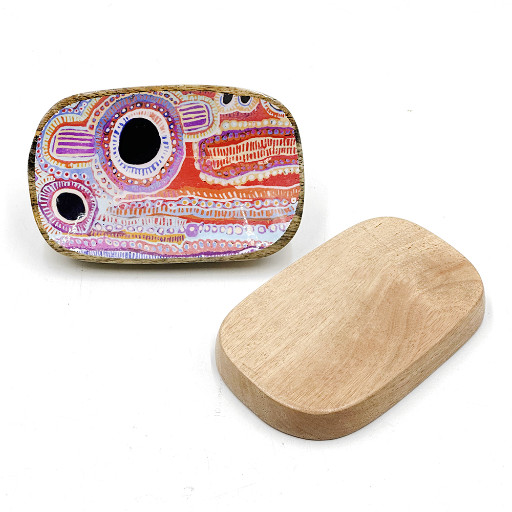 Oblong Wood Trinket Dish - 12.5x7.5x1cm-MNM619