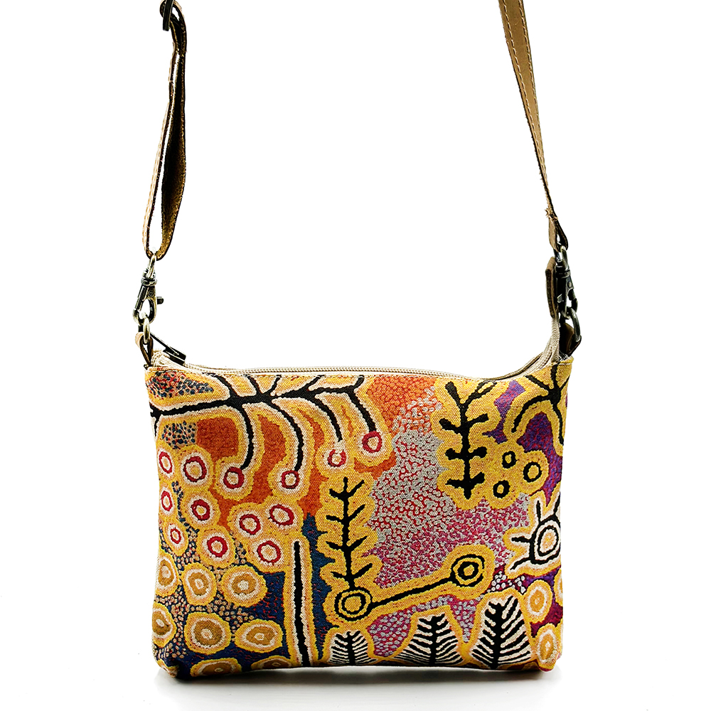 Cross Body Bag- Leather Trimmed 24.8x20cm-PST604