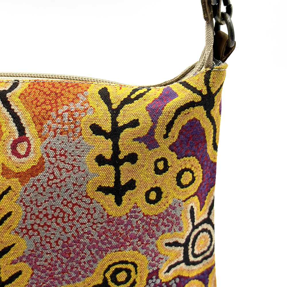 Cross Body Bag- Leather Trimmed 24.8x20cm-PST604