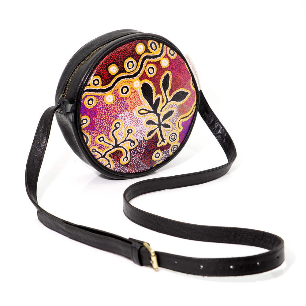Round Bag - Printed Leather -D: 20cm, W: 5cm-PST604