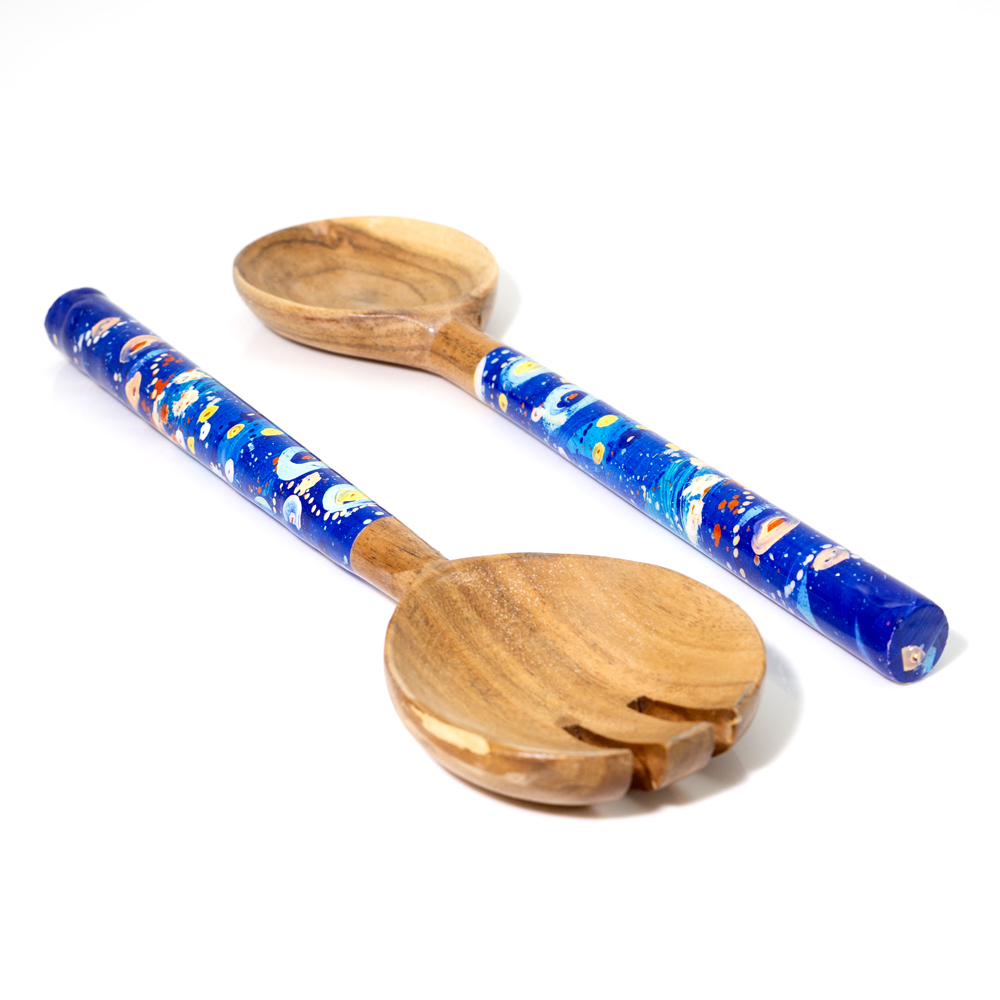 ACACIA SALAD SERVERS FANCY BOX - Servers Length : 25cm-SJN668