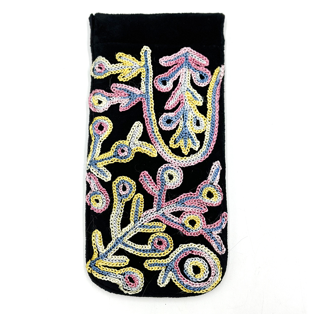 Spec Case Velvet Embroidered - 19x9cm-THU607