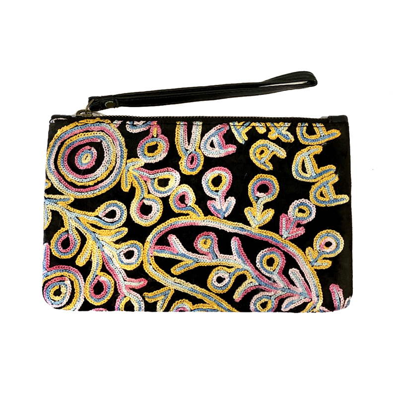 Velvet Clutch with Wrist Strap- 14x22.5cm-THU607