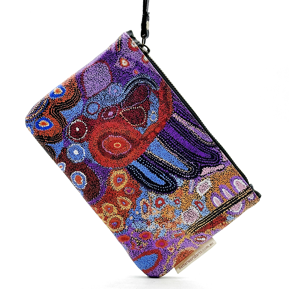 Printed Clutch Bag Leather- 14x22.5cm- AAD777