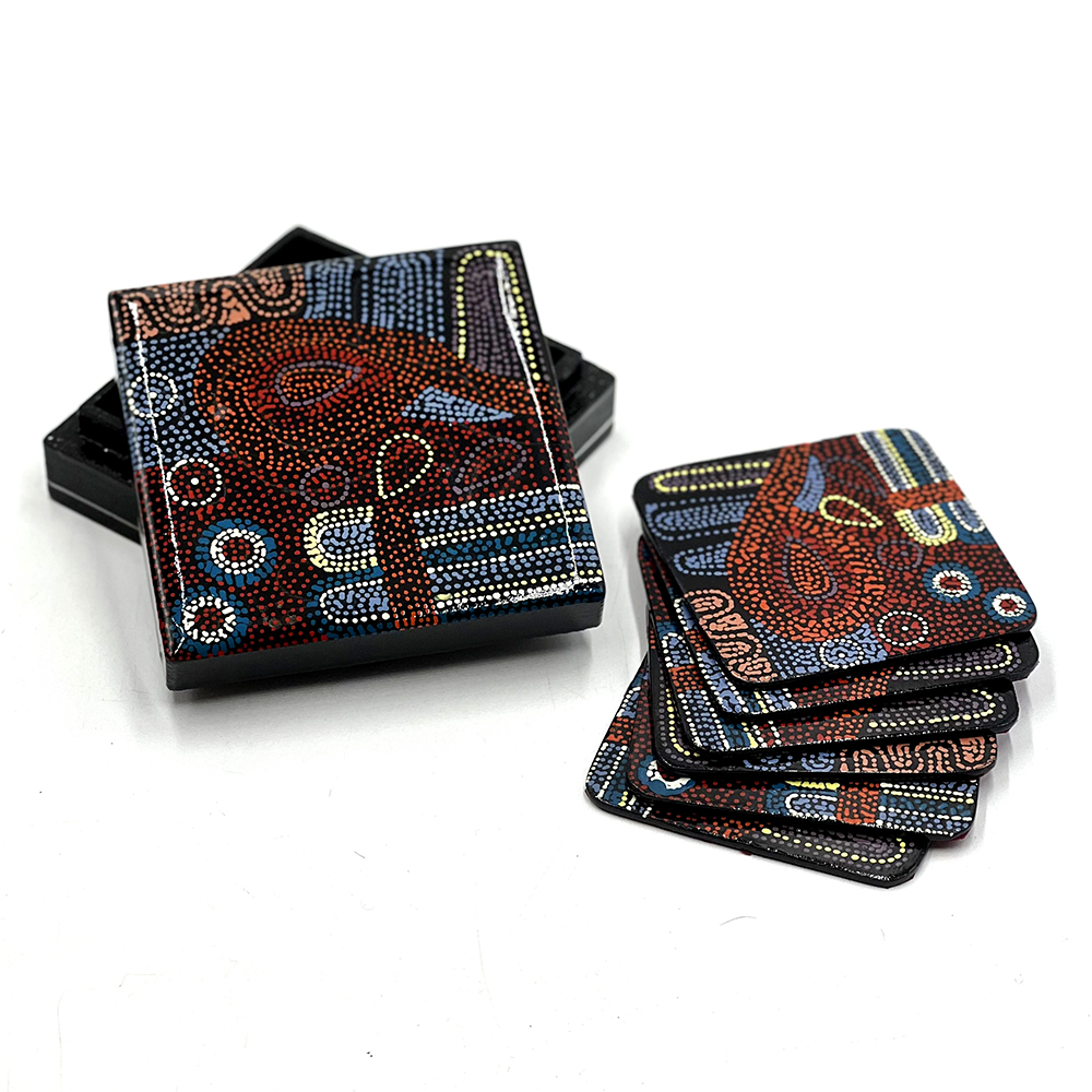 Coaster Set - 3.8x11x11cm-AAD777