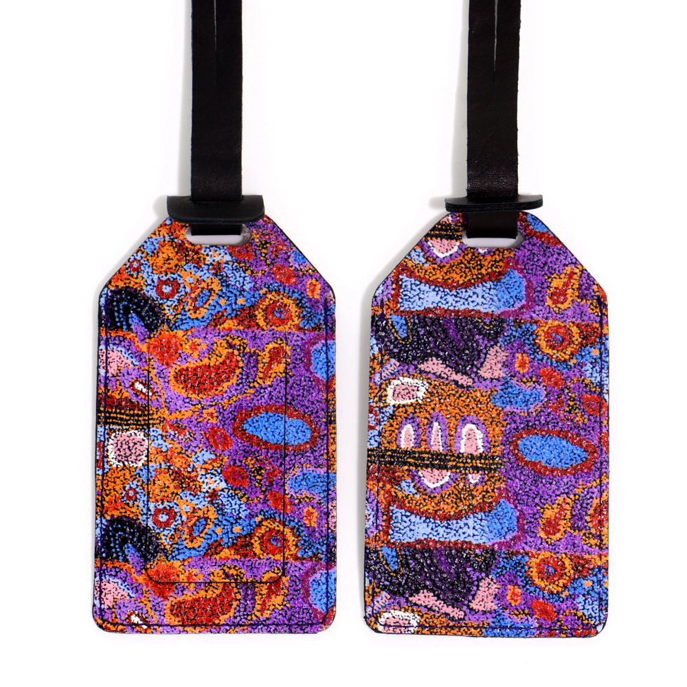 Printed Leather Luggage Tag - 11.5 x 6.5cm -AAD777