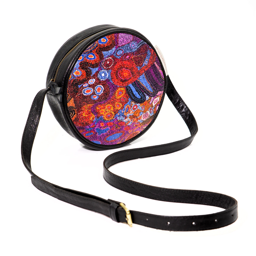Round Bag - Printed Leather -D: 20cm, W: 5cm-AAD777