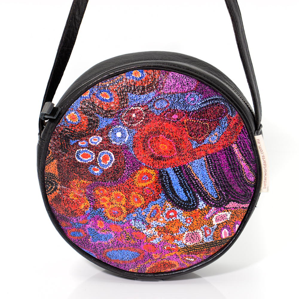 Round Bag - Printed Leather -D: 20cm, W: 5cm-AAD777