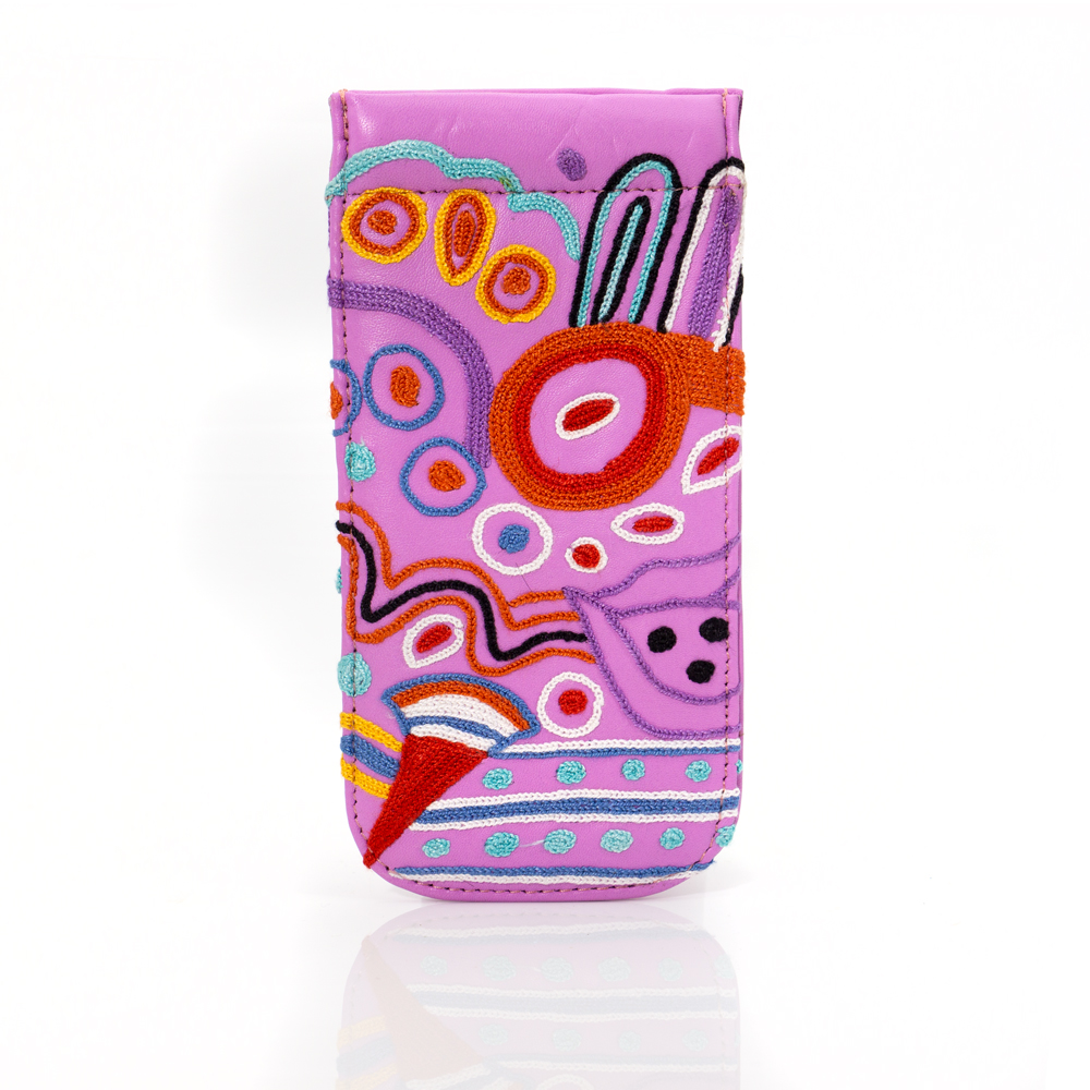 Spec Case Leather Embroidered - 19x9cm-AAD777