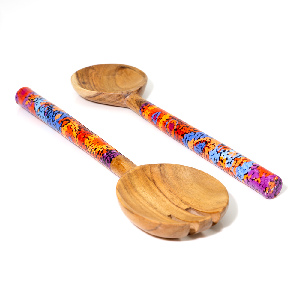 ACACIA SALAD SERVERS FANCY BOX - Servers Length : 25cm-AAD777