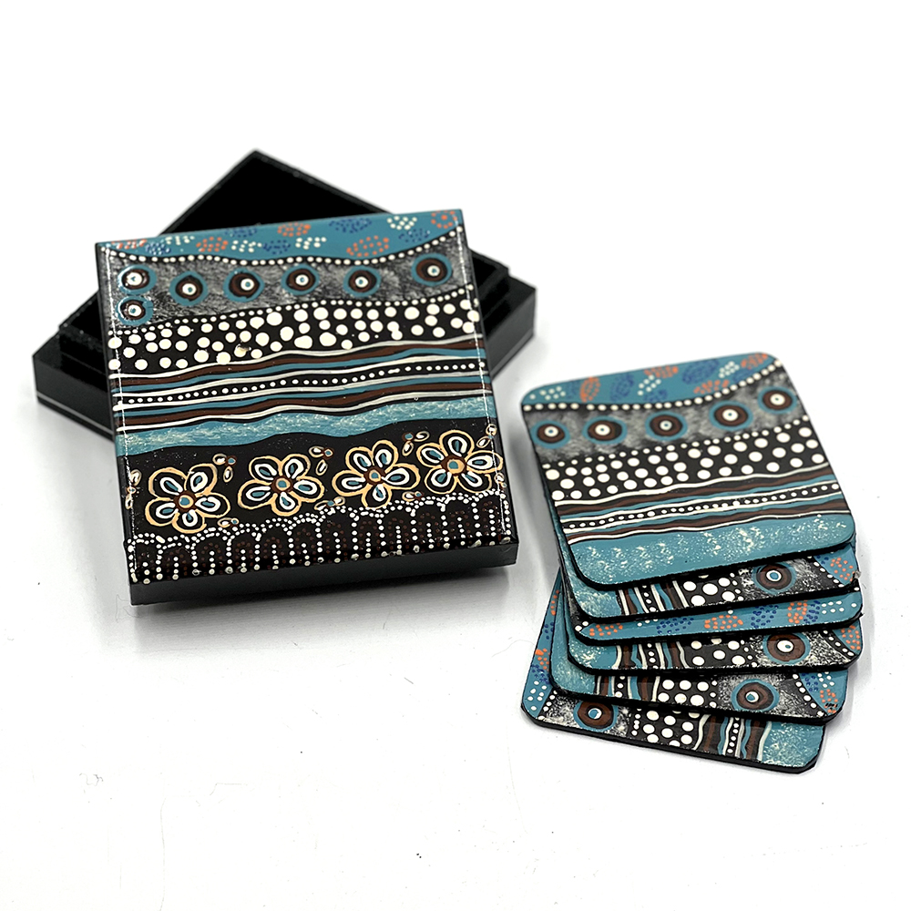 Coaster Set - 3.8x11x11cm-BGD704