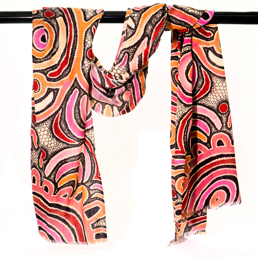 Wool,Silk scarf - 200x70 cm-BGD785
