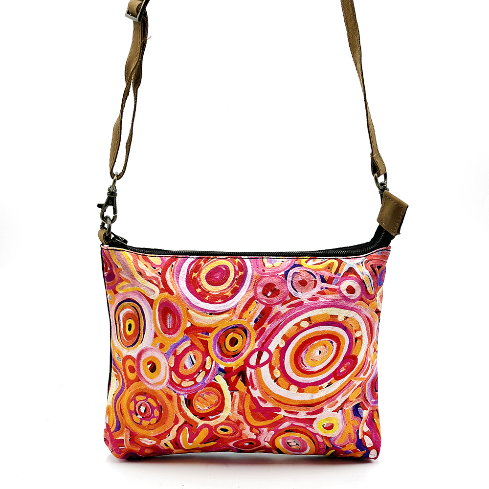 Cross Body Bag- Leather Trimmed 24.8x20cm-CVA714