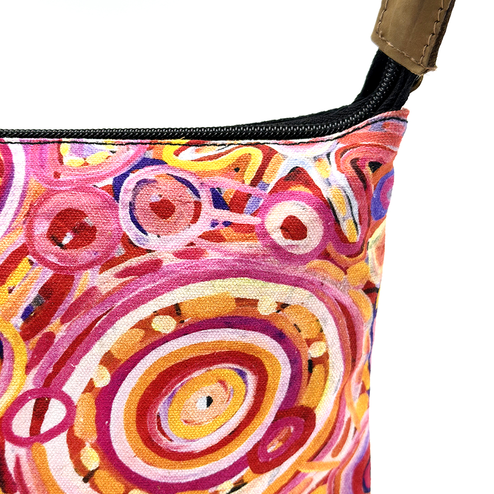 Cross Body Bag- Leather Trimmed 24.8x20cm-CVA714