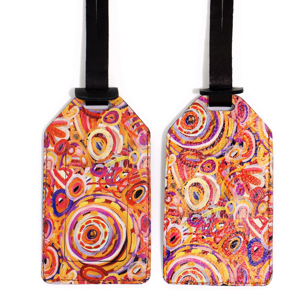 Printed Leather Luggage Tag - 11.5 x 6.5cm -CVA714