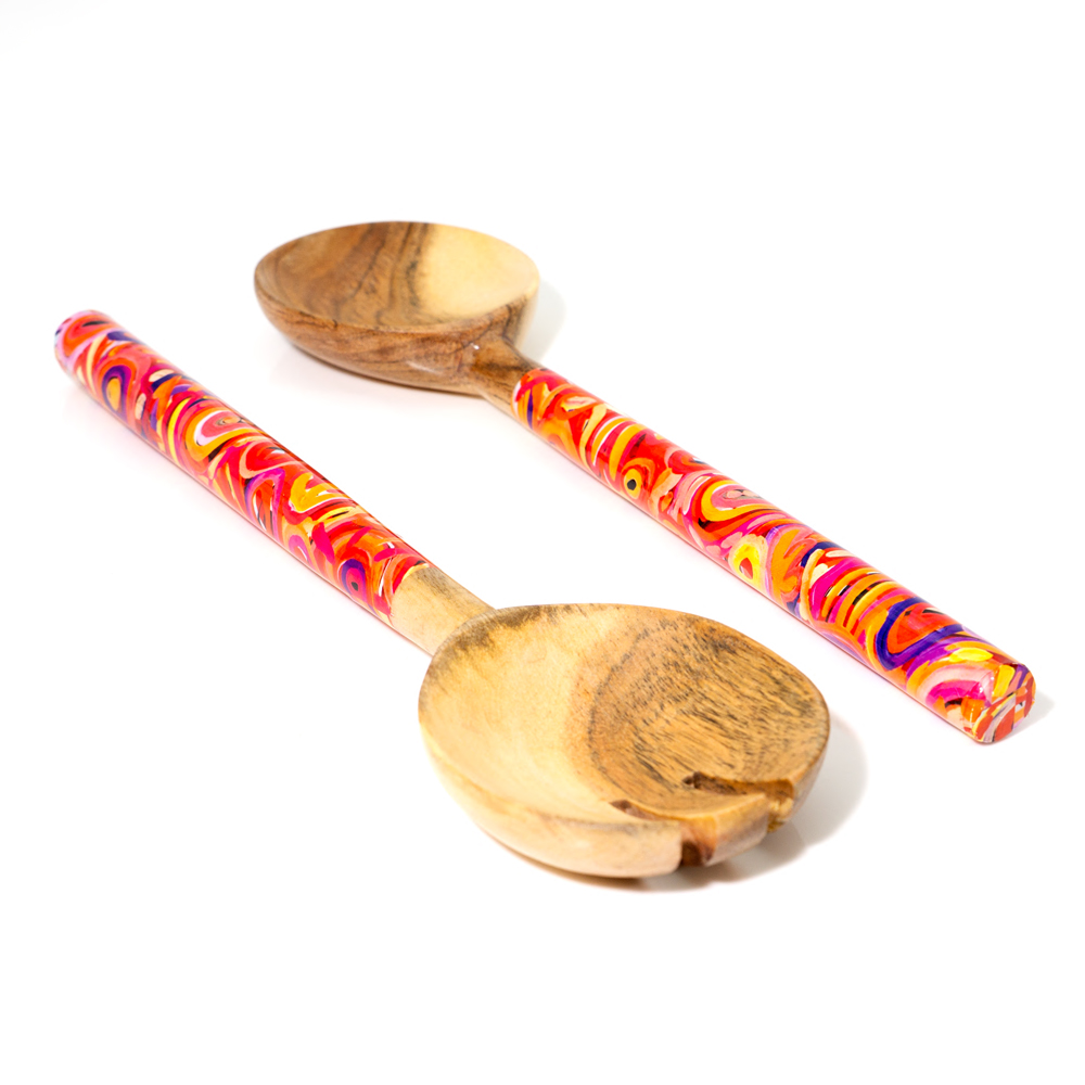ACACIA SALAD SERVERS FANCY BOX - Servers Length : 25cm-CVA714