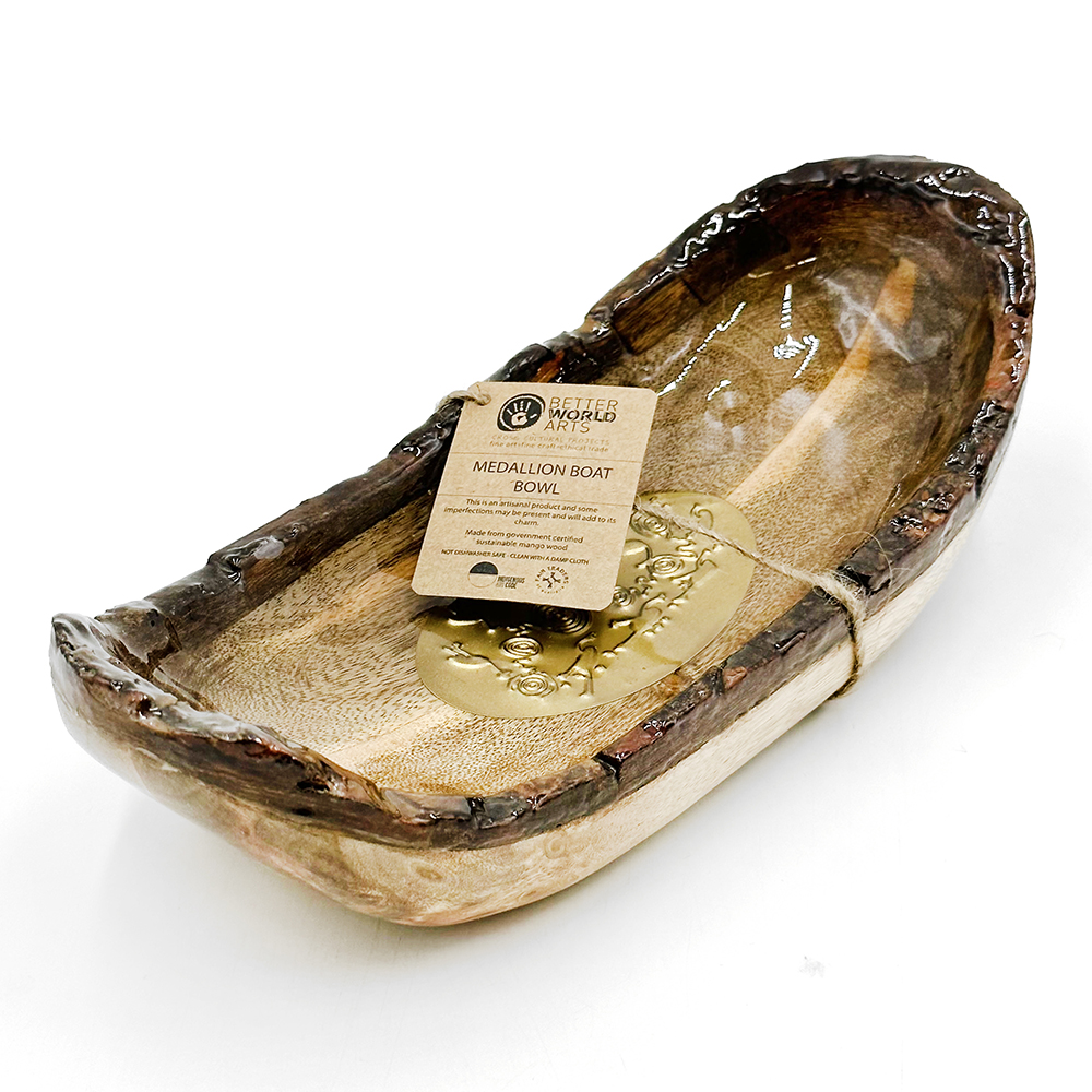 Medallion Boat Bowl - 29 x 12.5 x 7.5 cm-CVA728