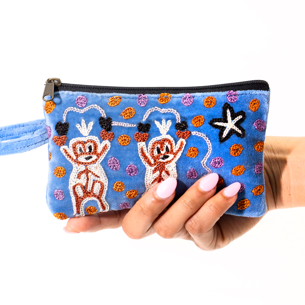 Tiny Cosmetic Bag Velvet - 16.5x10.5cm-CVA746