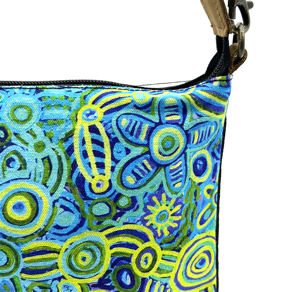 Cross Body Bag- Leather Trimmed 24.8x20cm-CVA748