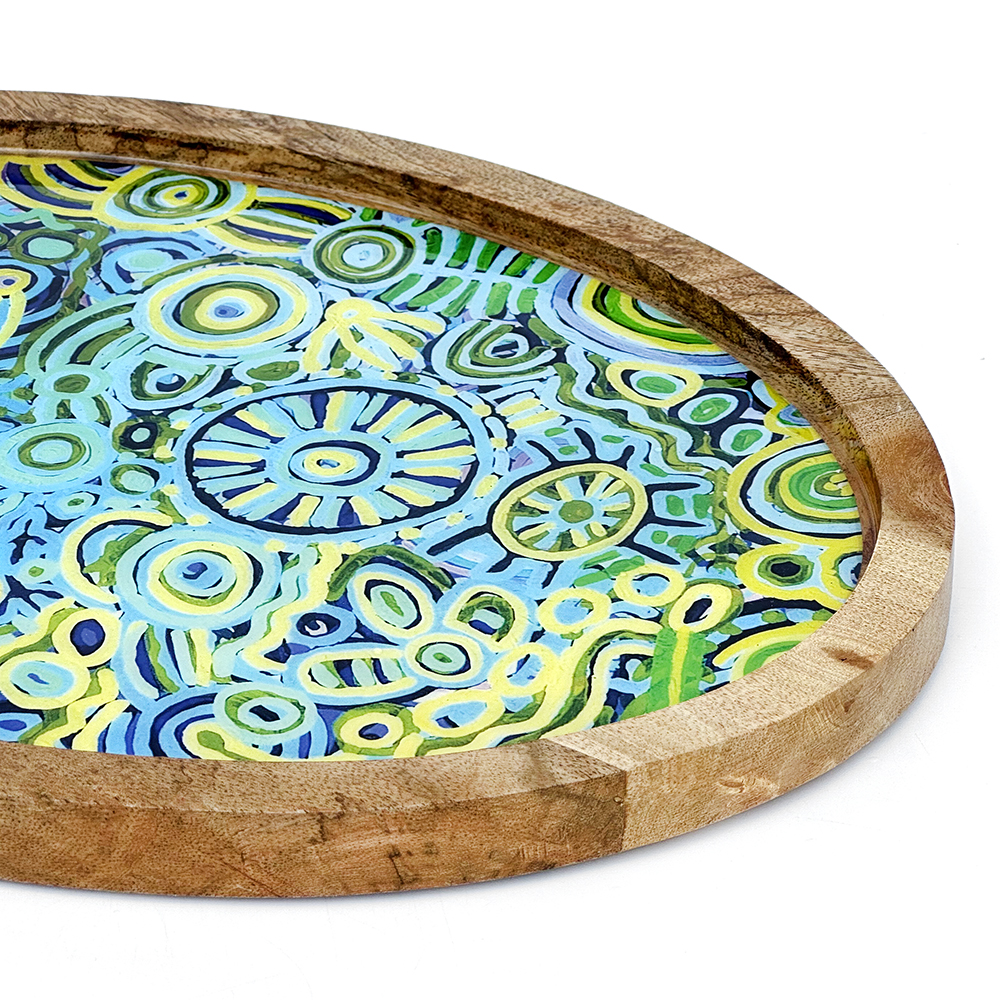Oval Platter, Wood Resin 37 x 26cm-CVA748