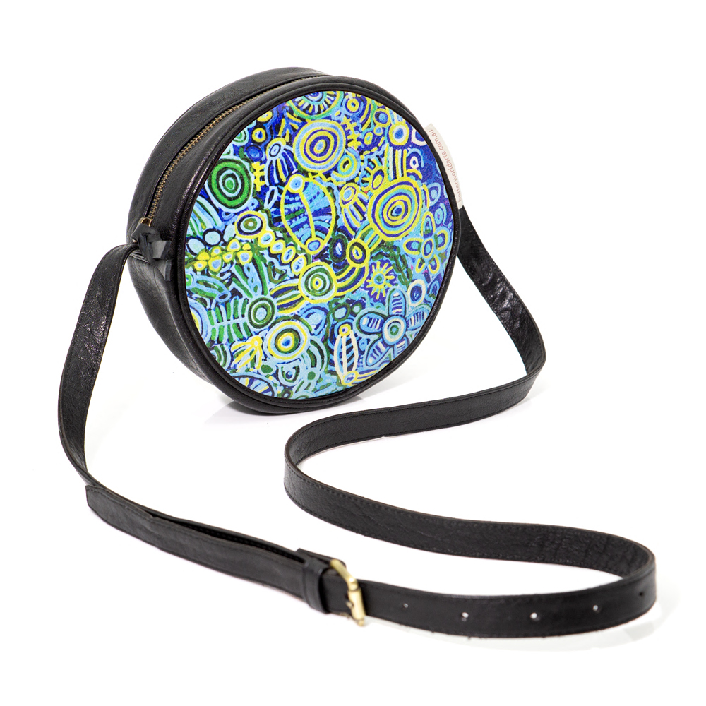 Round Bag - Printed Leather -D: 20cm, W: 5cm-CVA748