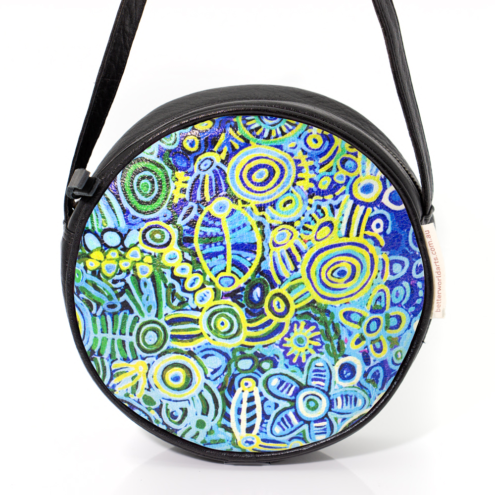 Round Bag - Printed Leather -D: 20cm, W: 5cm-CVA748
