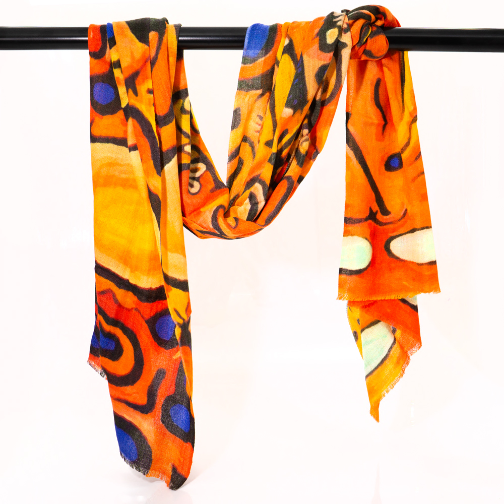 Wool,Silk scarf - 200x70 cm-CVA750