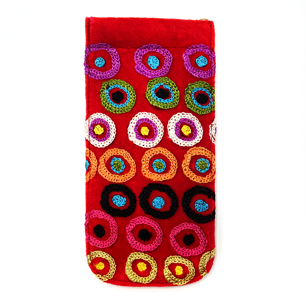 Spec Case Velvet Embroidered - 19x9cm-DKU925