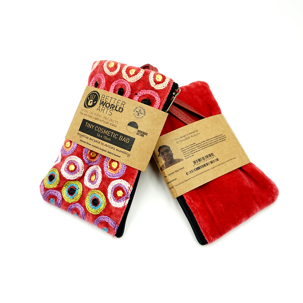 Tiny Cosmetic Bag Velvet - 16.5x10.5cm-DKU925