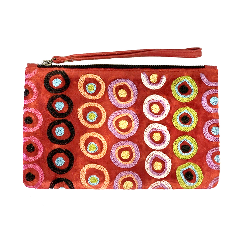 Velvet Clutch with Wrist Strap- 14x22.5cm-DKU925