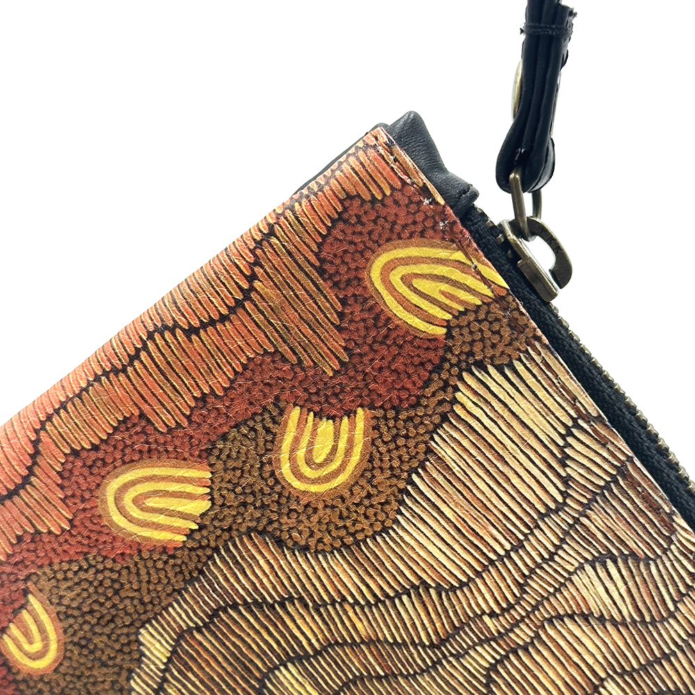 Printed Clutch Bag Leather- 14x22.5cm- DYM922
