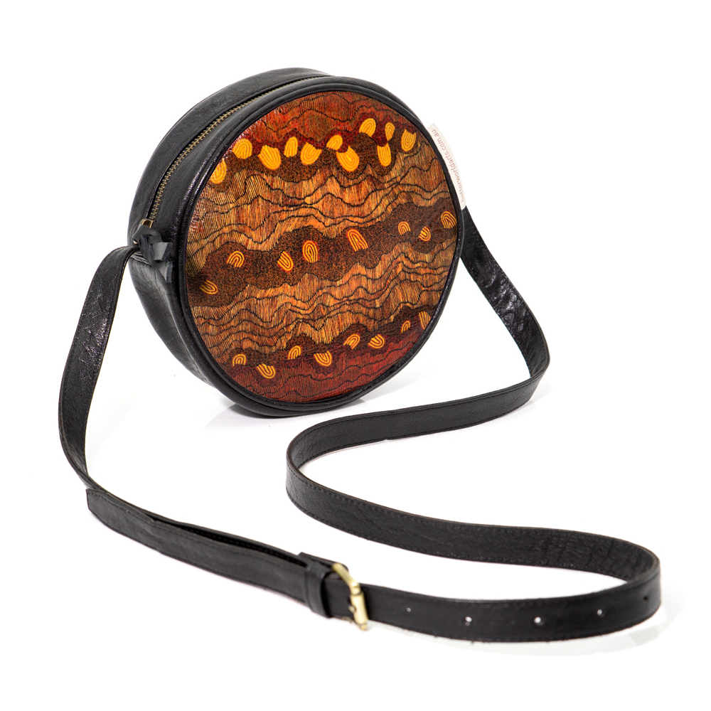 Round Bag - Printed Leather -D: 20cm, W: 5cm-DYM922