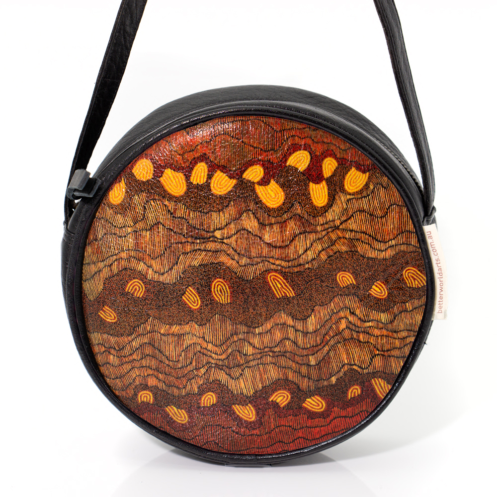 Round Bag - Printed Leather -D: 20cm, W: 5cm-DYM922