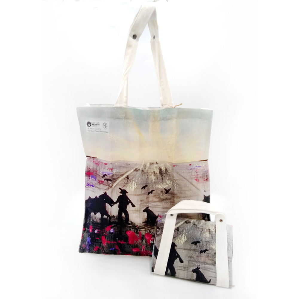 Digital Foldable Cotton Bag - 34.5x41x7cm-KSA036