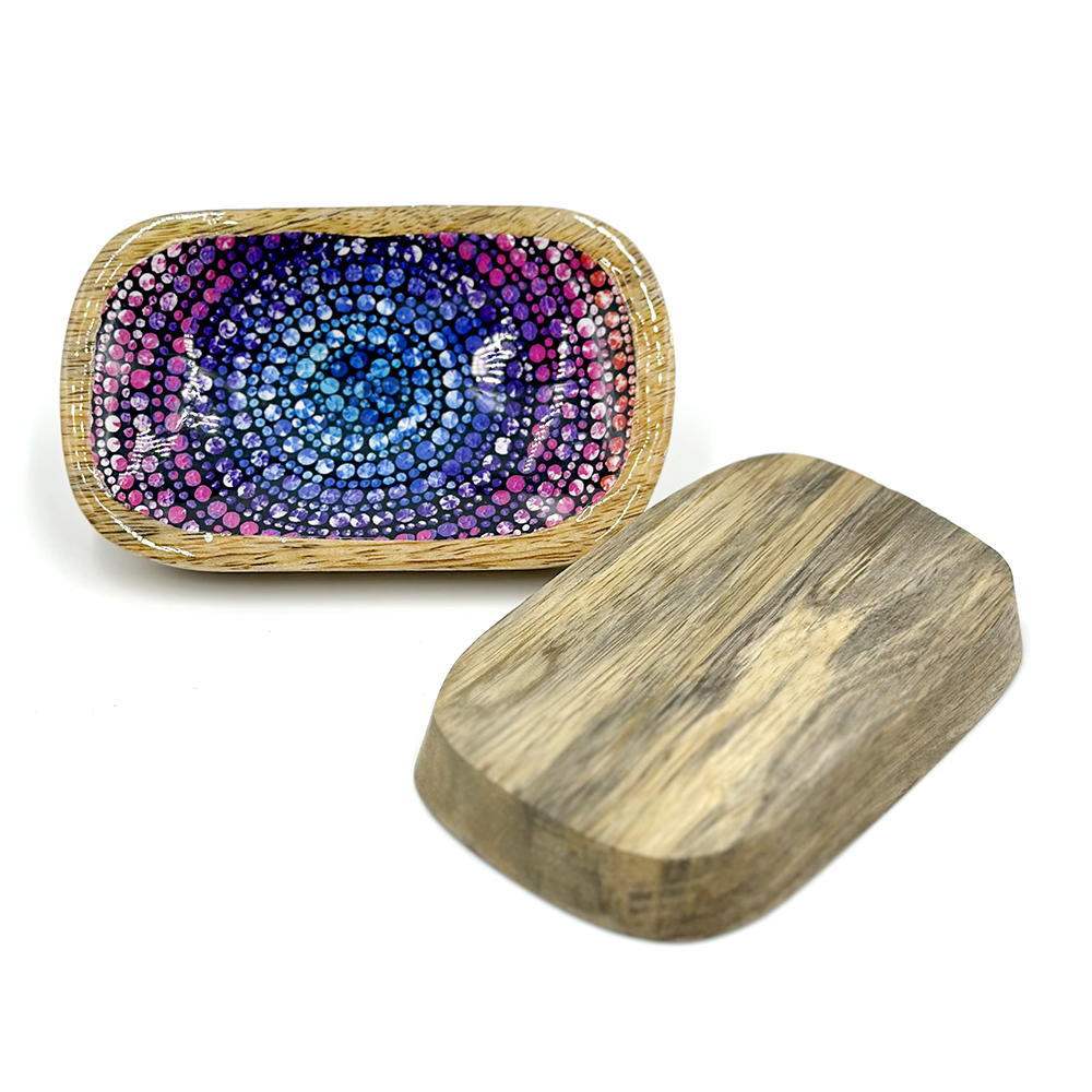 Oblong Wood Trinket Dish - 12.5x7.5x1cm-OWI711