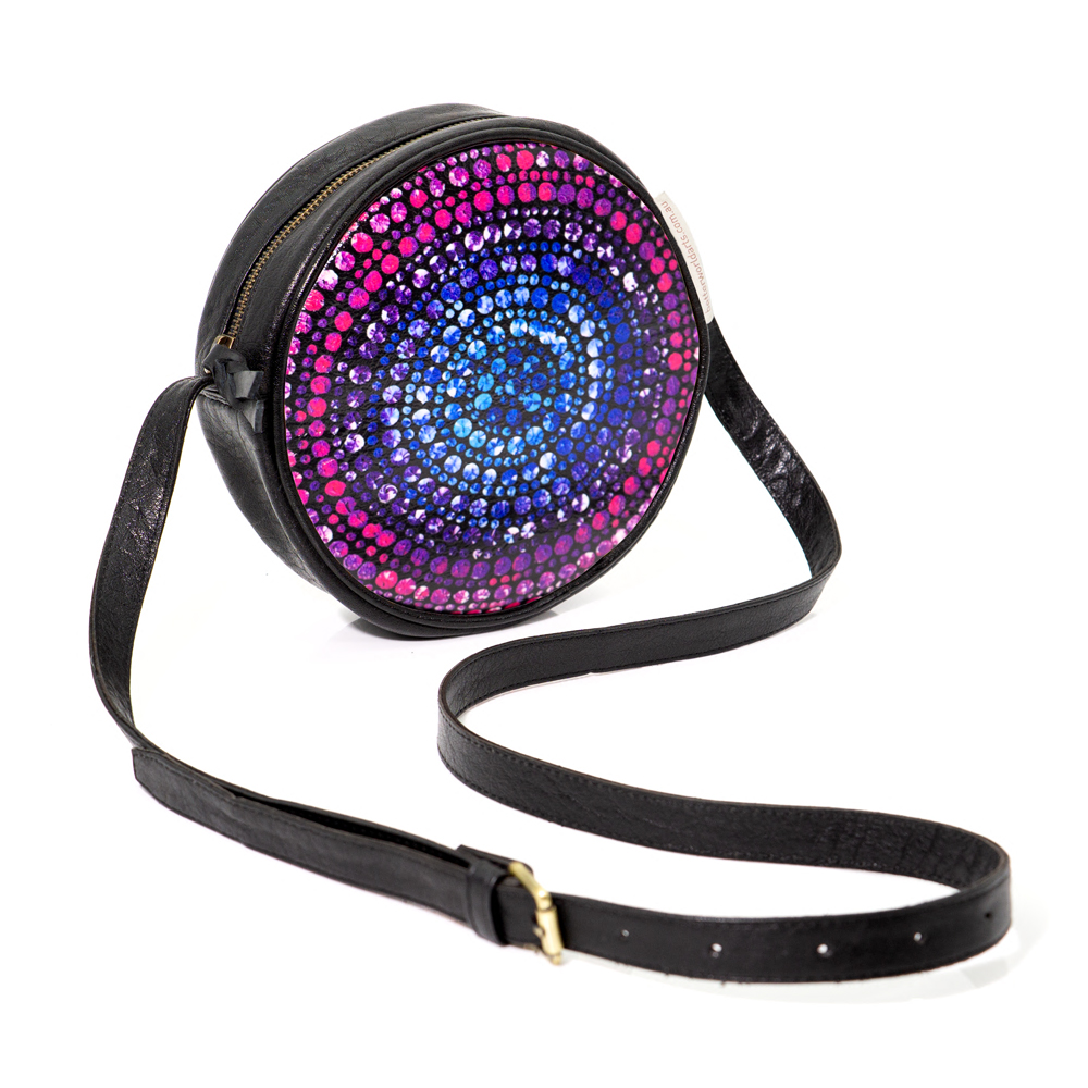 Round Bag - Printed Leather -D: 20cm, W: 5cm-OWI711