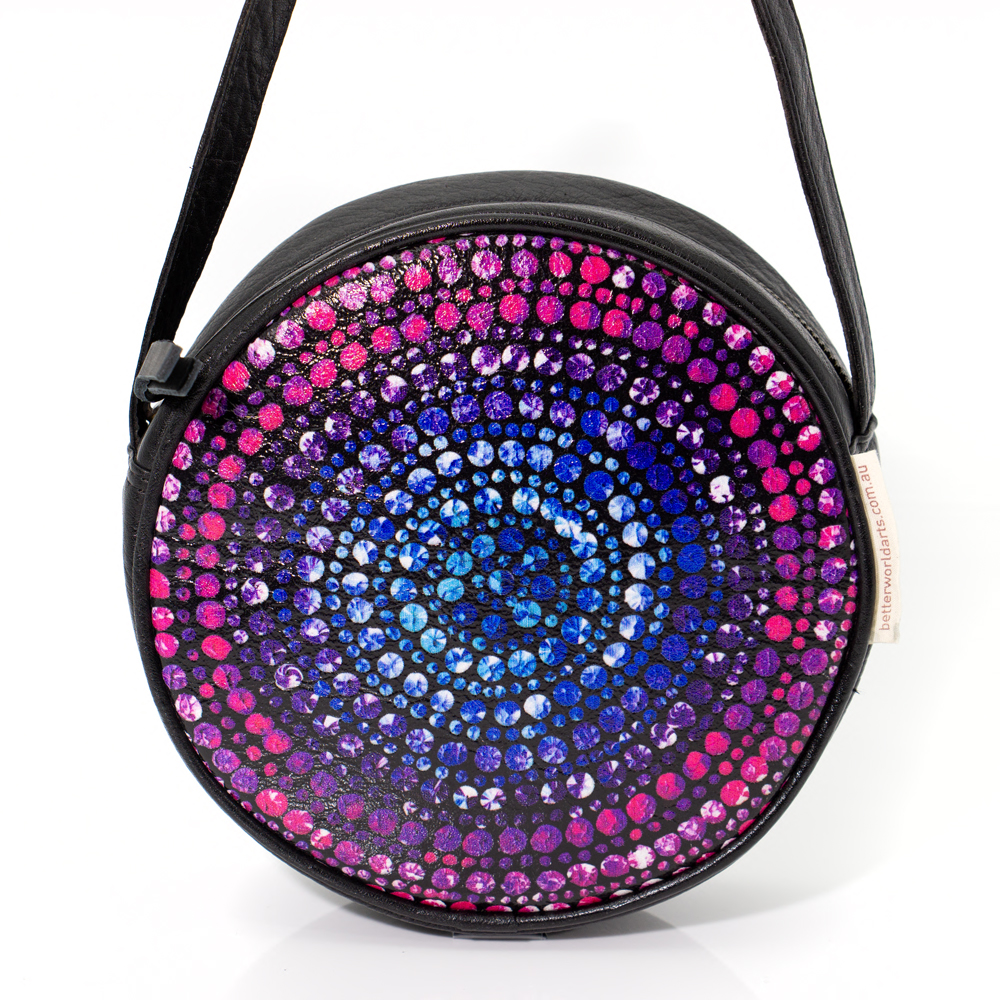 Round Bag - Printed Leather -D: 20cm, W: 5cm-OWI711