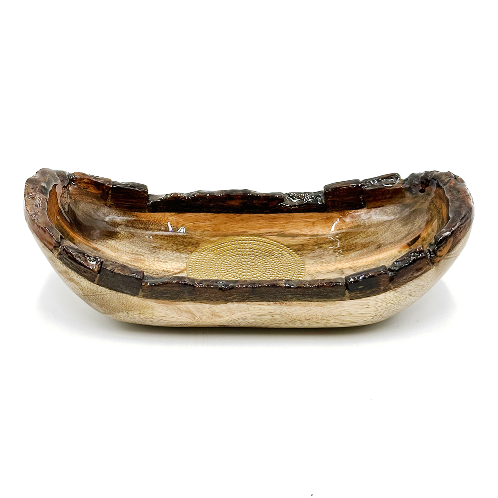 Medallion Boat Bowl - 29 x 12.5 x 7.5 cm-OWI766