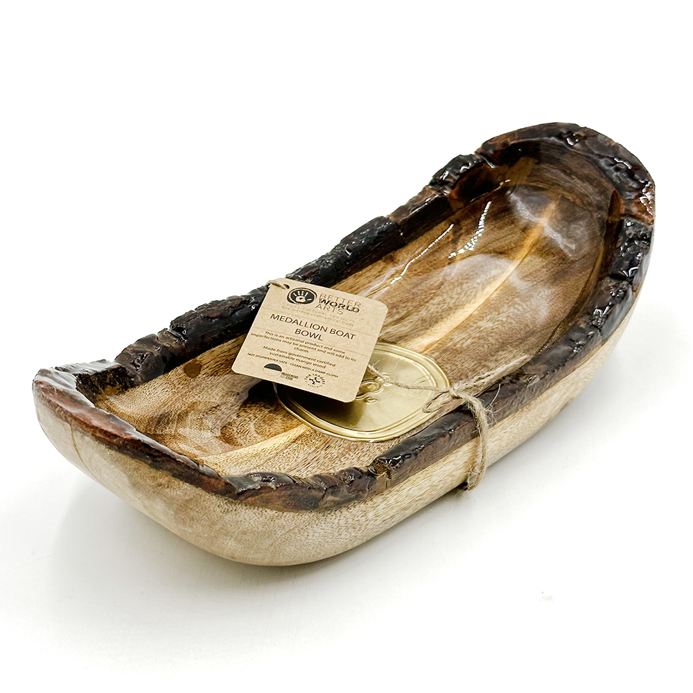 Medallion Boat Bowl - 29 x 12.5 x 7.5 cm-RSA743