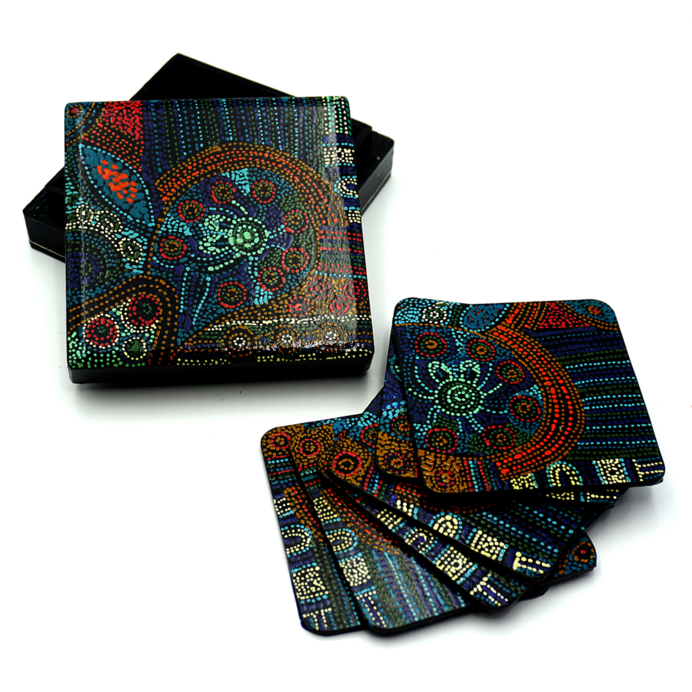 Coaster Set - 3.8x11x11cm-JWO826