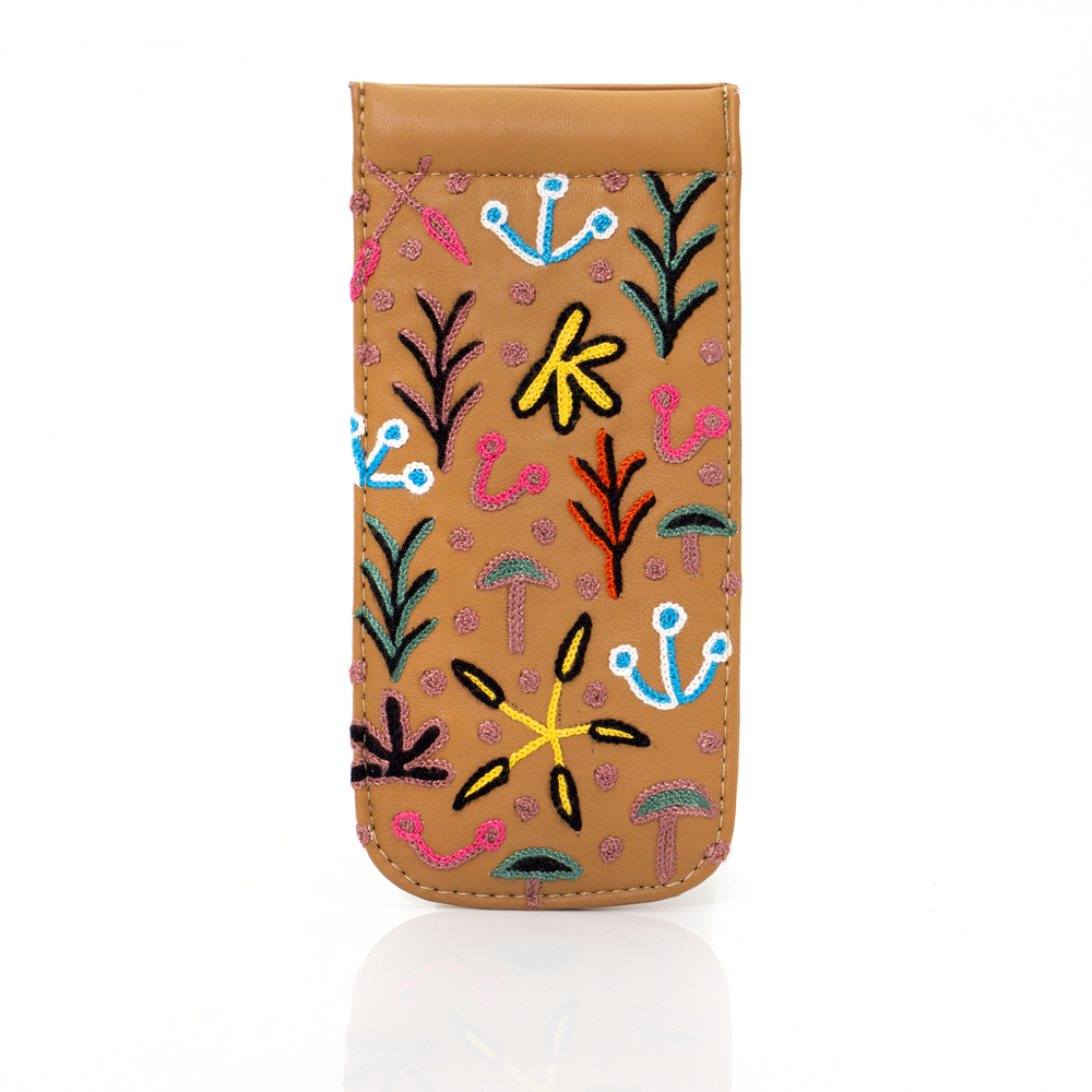 Spec Case Leather Embroidered - 19x9cm-BMO419