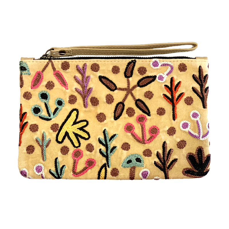 Velvet Clutch with Wrist Strap- 14x22.5cm-BMO419
