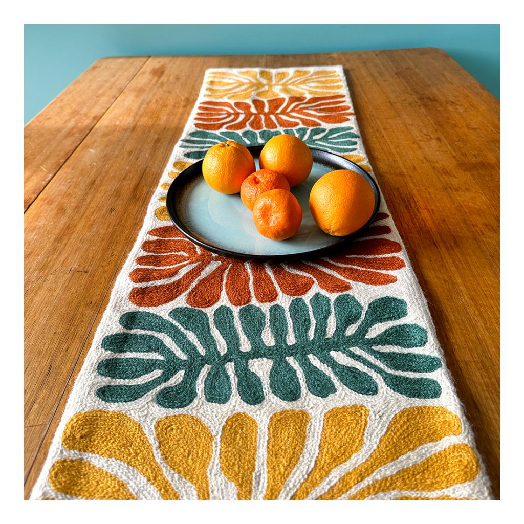 Table Runner - Wool Chainstitch - 1x4ft (30x120cm)-MNA330