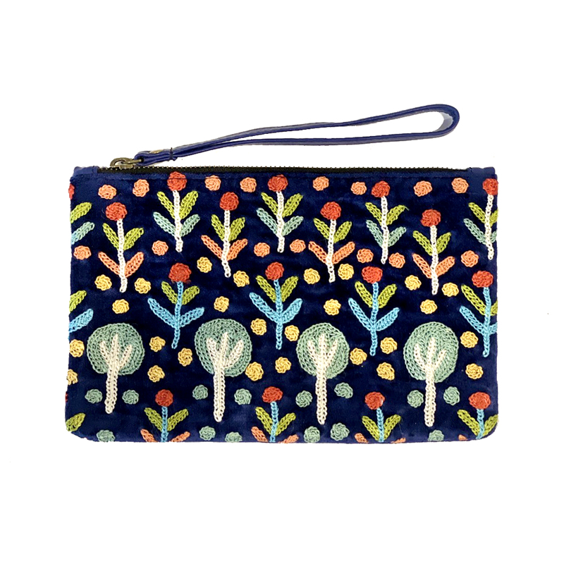 Velvet Clutch with Wrist Strap- 14x22.5cm-ROR414