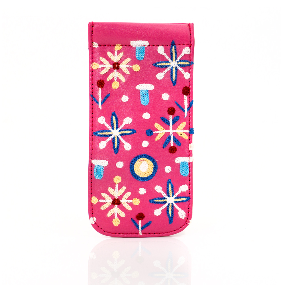 Spec Case Leather Embroidered - 19x9cm-ROR417