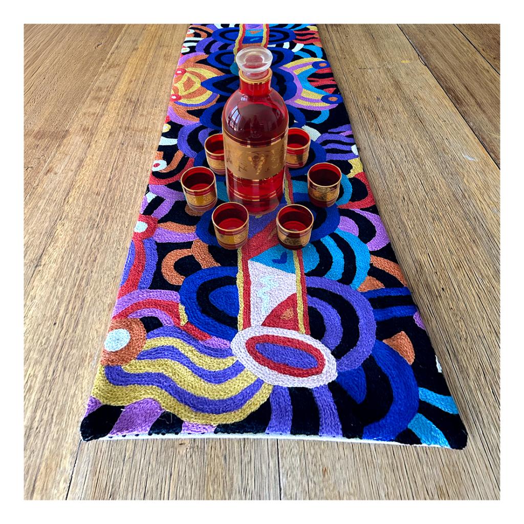 Table Runner - Wool Chainstitch - 1x4ft (30x120cm)-NDA802