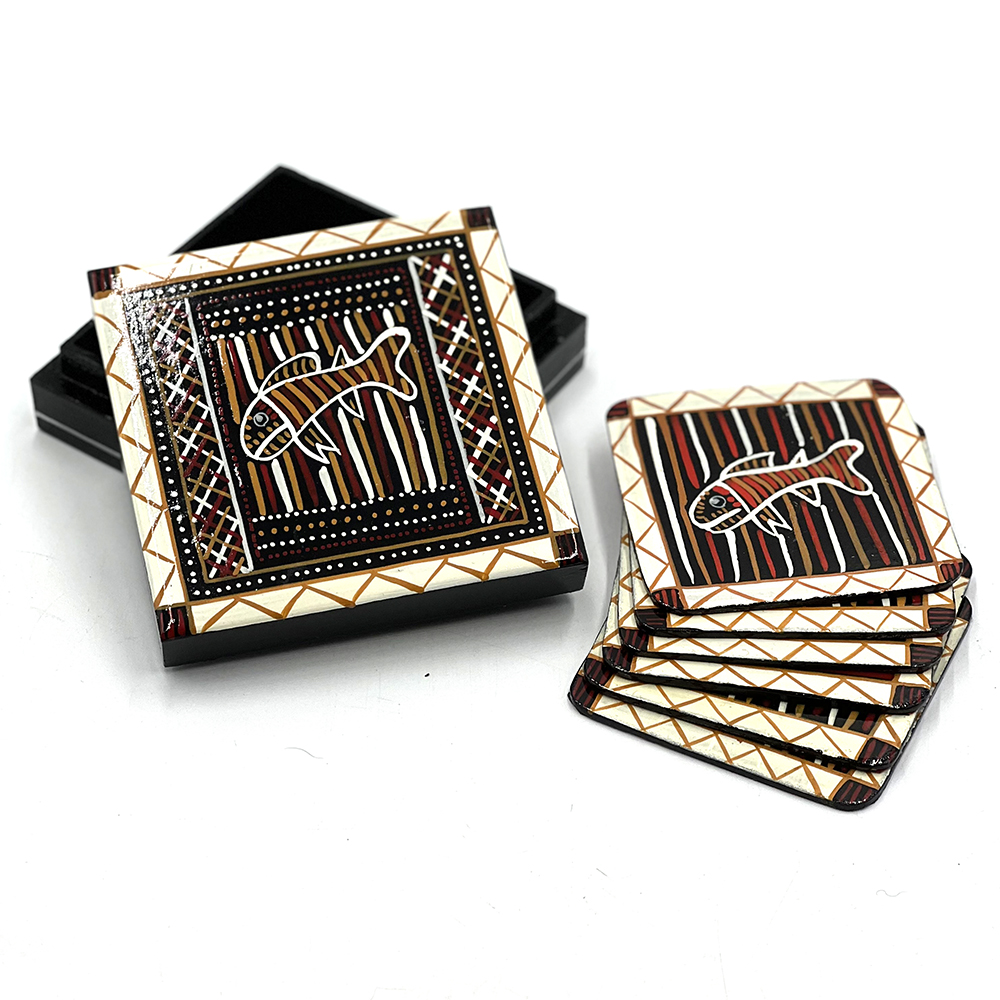 Coaster Set - 3.8x11x11cm-JTI148