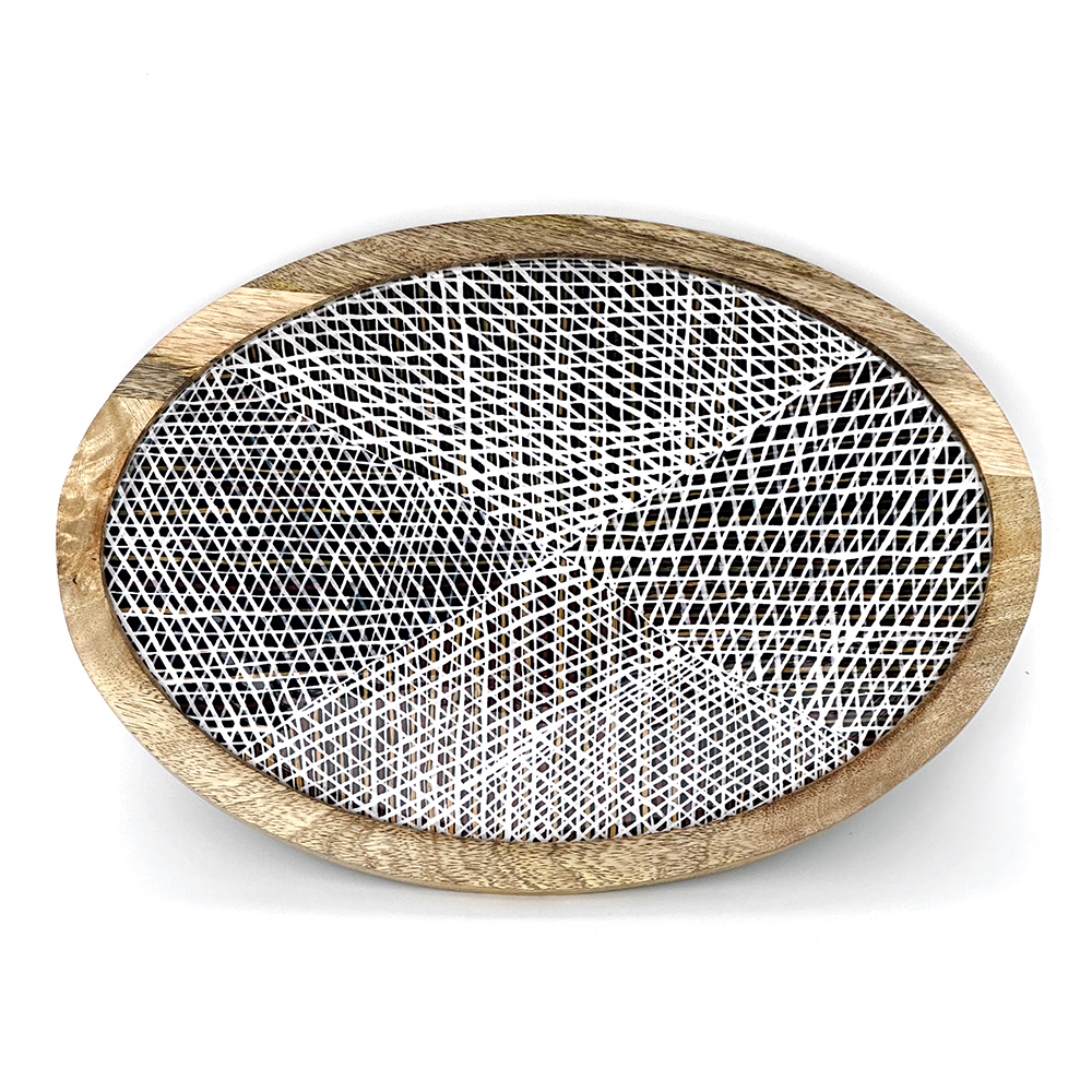 Oval Platter, Wood Resin 37 x 26cm-PPU135